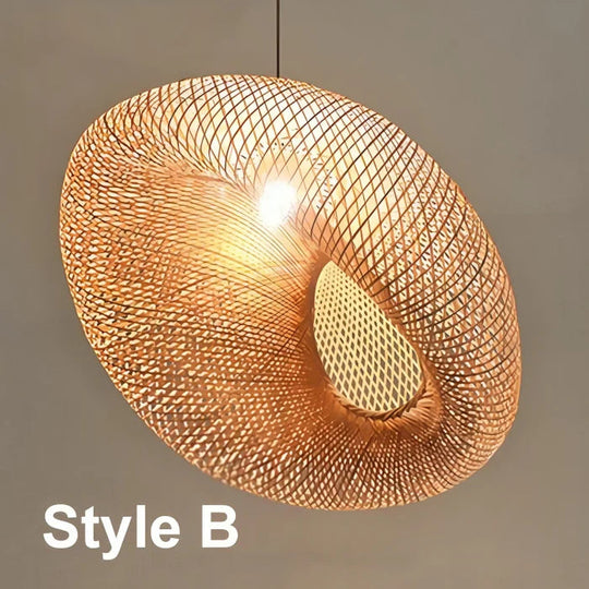 Pendellampe i Rattan med Moderne Design 6