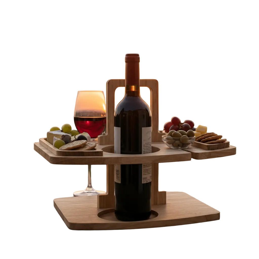 Piknikbord Kompakt Utendørs Med Naturlig Design 0