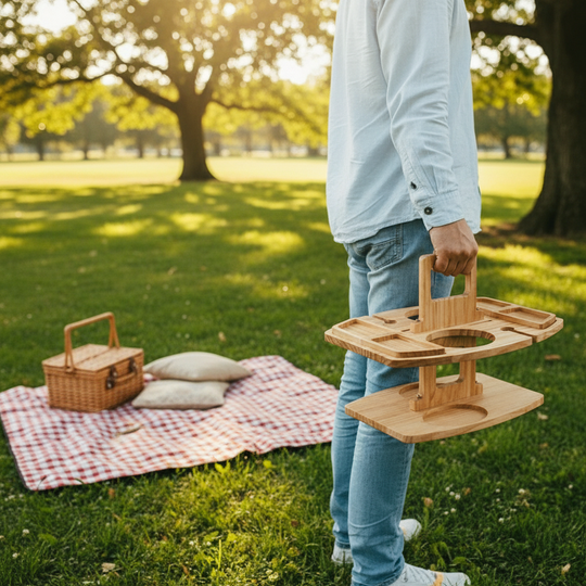 Piknikbord Kompakt Utendørs Med Naturlig Design 6