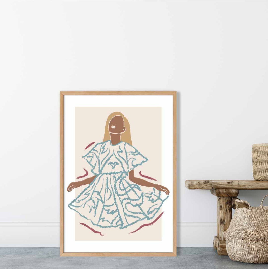 Plakat av Kvinne i Moderne Skisse Stil 1