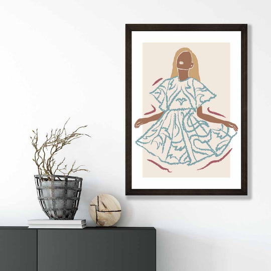 Plakat av Kvinne i Moderne Skisse Stil 3