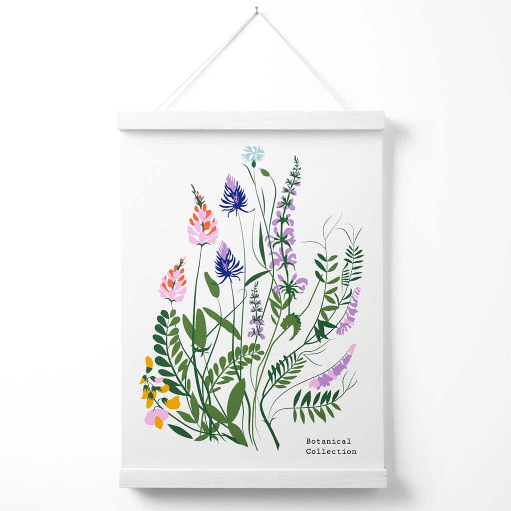 Plakat med Blå og Lilla Markblomster – Fargerik Innendørs Dekorasjon 2