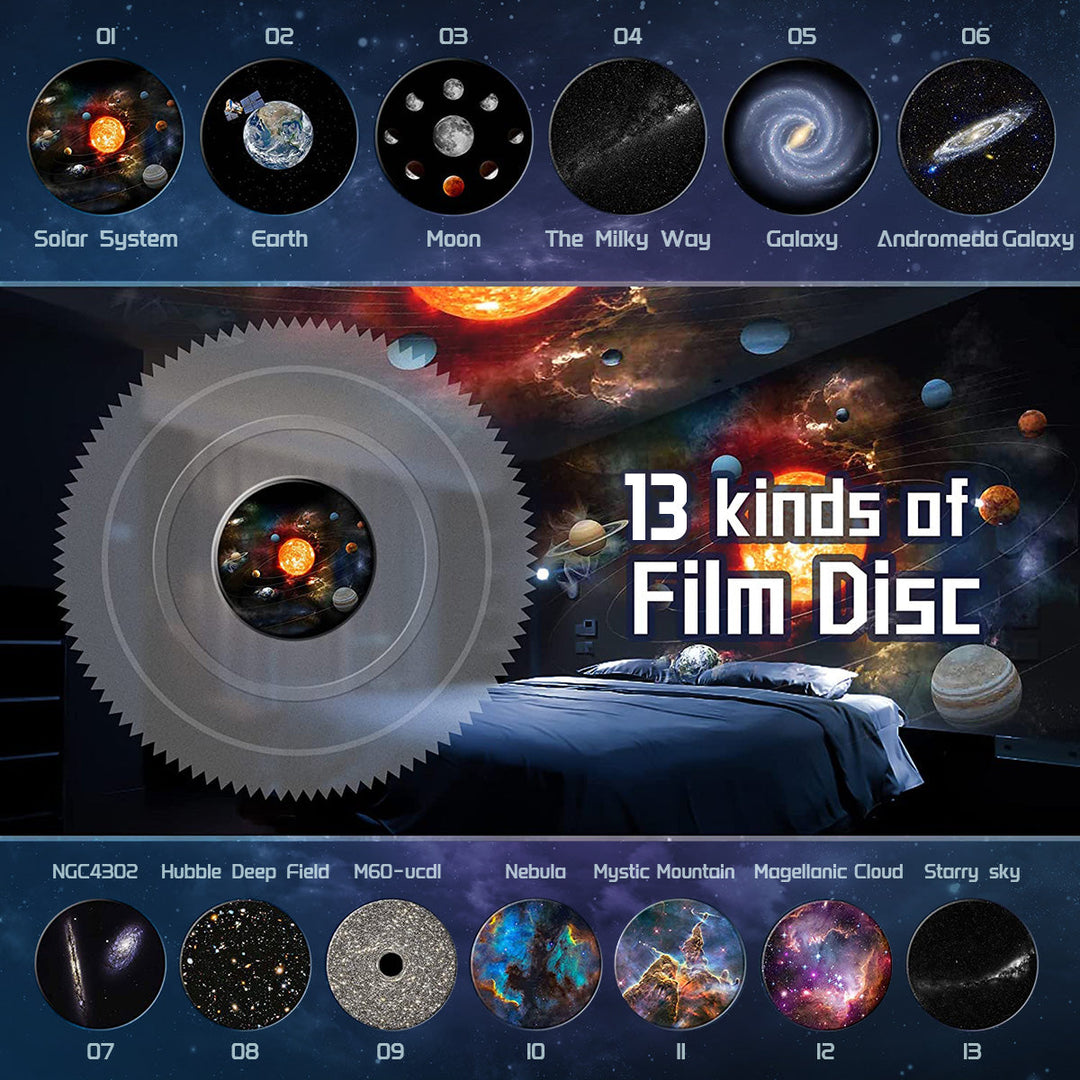 Planetarium Prosjektor 13-i-1 Med 360° Roterbar Stjernehimmel 1