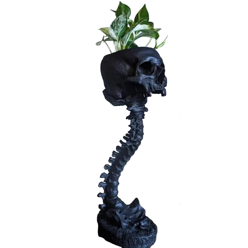 Planter med Hodeskalle og Ryggrad - Gotisk Design 2