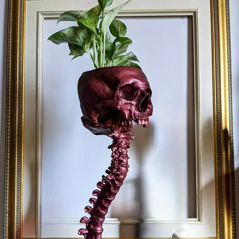 Planter med Hodeskalle og Ryggrad - Gotisk Design 6