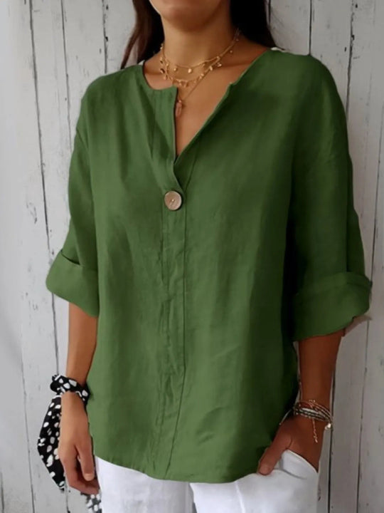 Plus Size Bluse Notch Detalj Polyester 6
