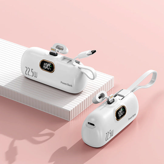 Powerbank med integrert ladekabel og rask lading 2
