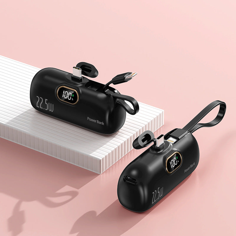 Powerbank med integrert ladekabel og rask lading 5