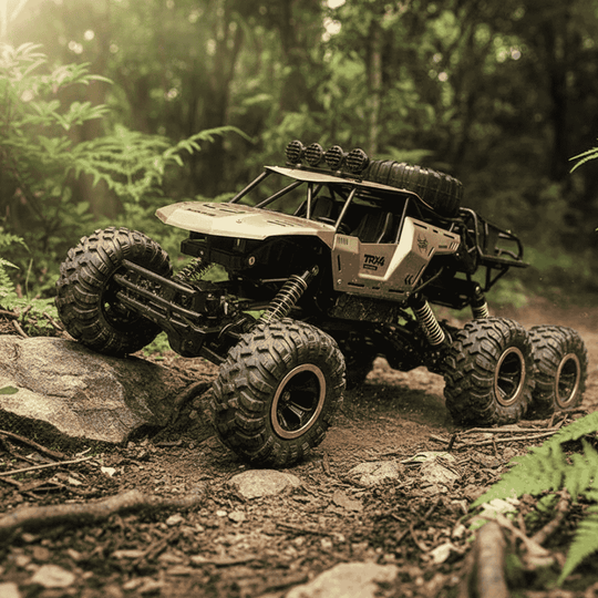 RC Monstertruck med 6-Hjulsdrift og LED-Lys - Fjernstyrt Bil for Eventyr og Racing 0