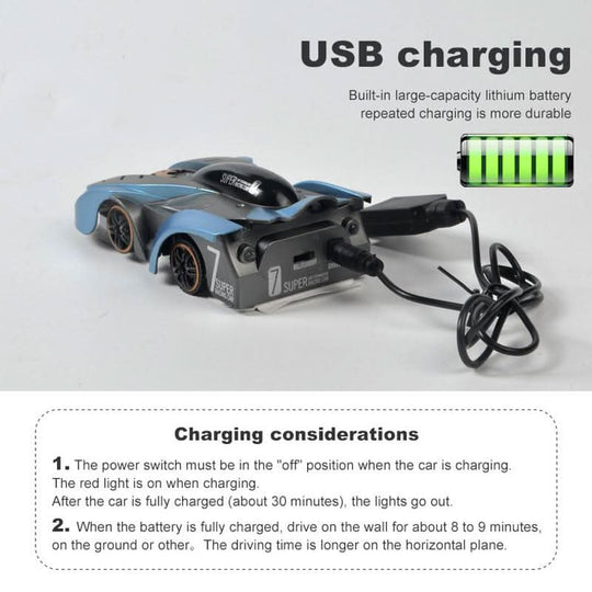 Radiostyrt Stuntbil for Vegg- og Takkjøring med LED Belysning og 360° Stunts 6