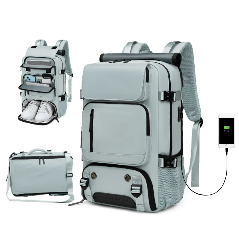 Reiseryggsekk med USB-port og vanntett design 2