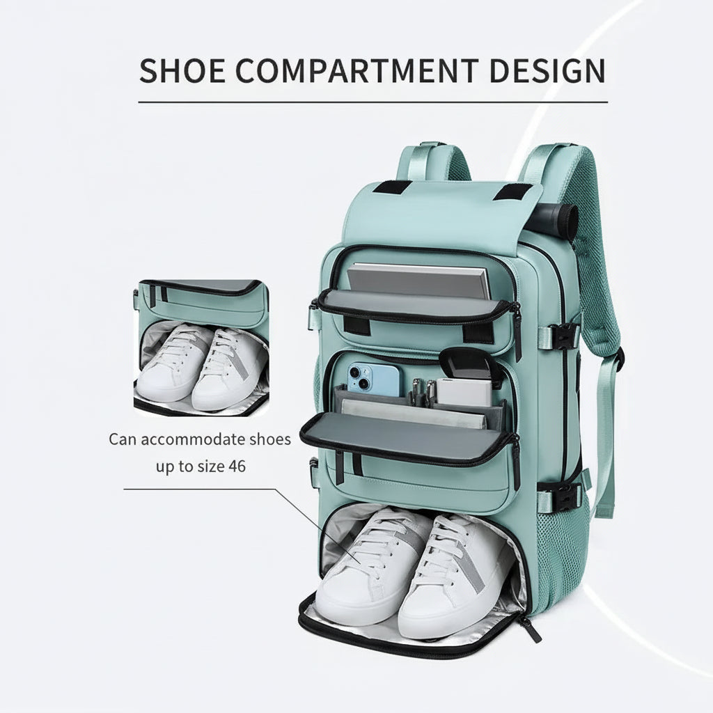 Reiseryggsekk med USB-port og vanntett design 4