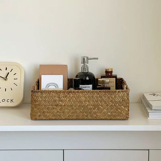 Rektangulær Oppbevaringskurv for Kvinner med Naturlig Design 3