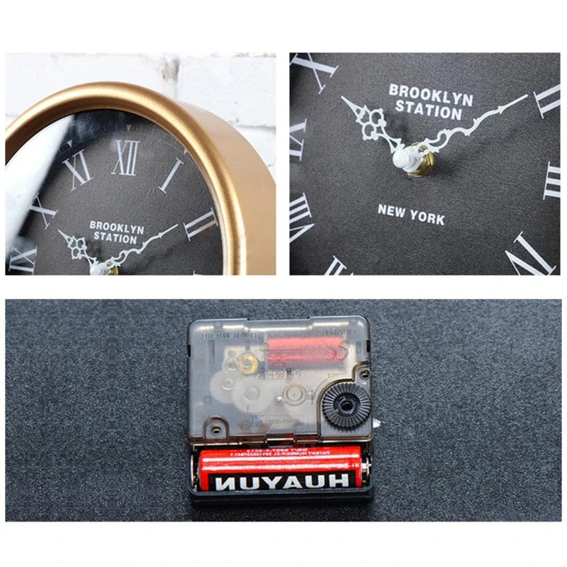 Retro skrivebordsklokke i metall 5