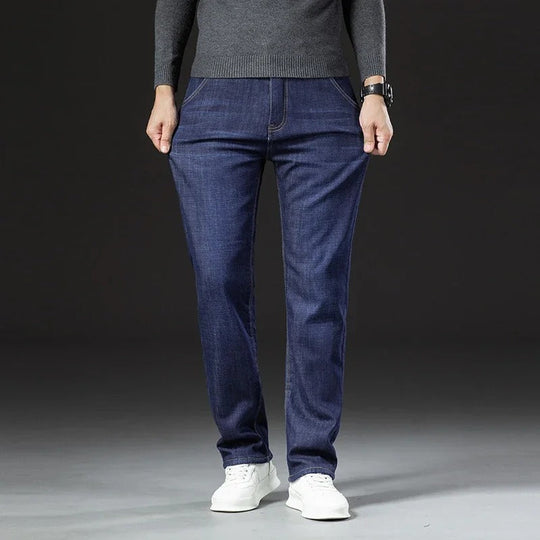 Rette herrebukser i lammeskinnsdenimstil 3