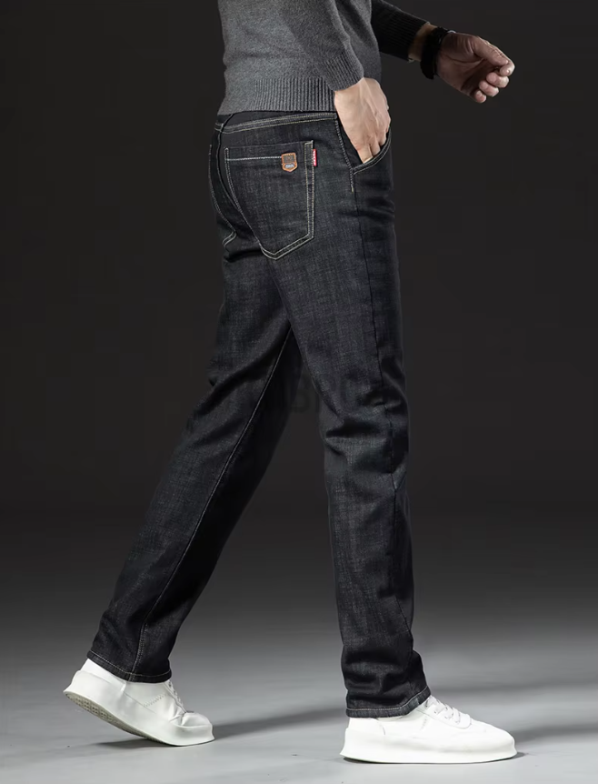 Rette herrebukser i lammeskinnsdenimstil 8