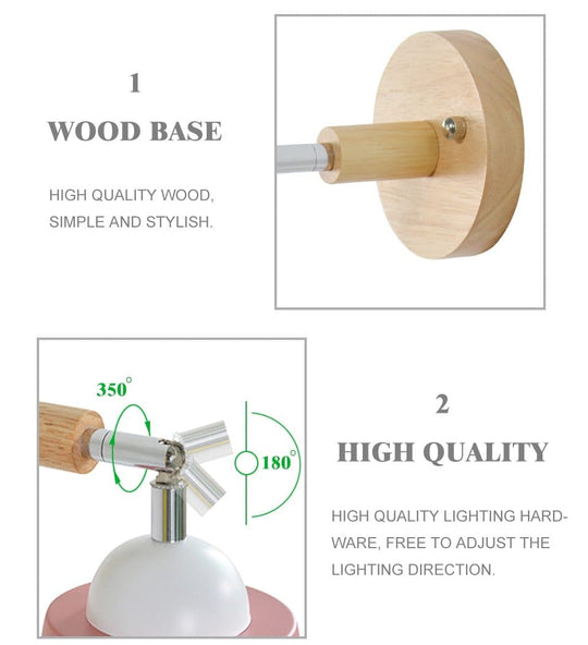 Roterbar Vegglampe med Trekkkjedebryter 8