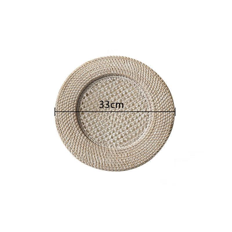 Rundt Serveringsfat Håndvevd Design 33 cm 0