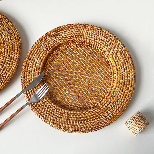 Rundt Serveringsfat Håndvevd Design 33 cm 1
