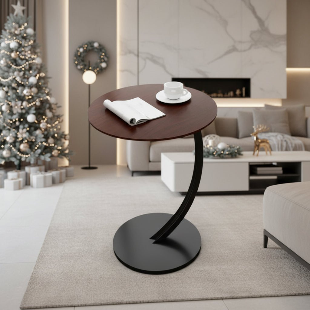 Rundt Sidebord for Små Rom Moderne Design Multifunksjonelt 2