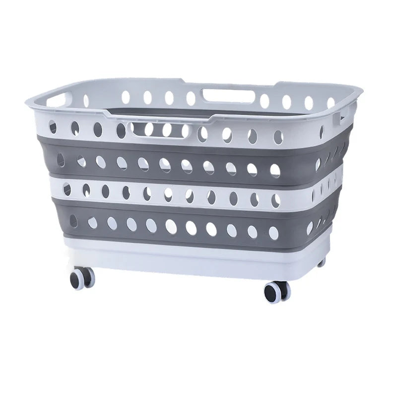 Sammenleggbar Skittentøyskurv med Hjul og Ventilasjon 0