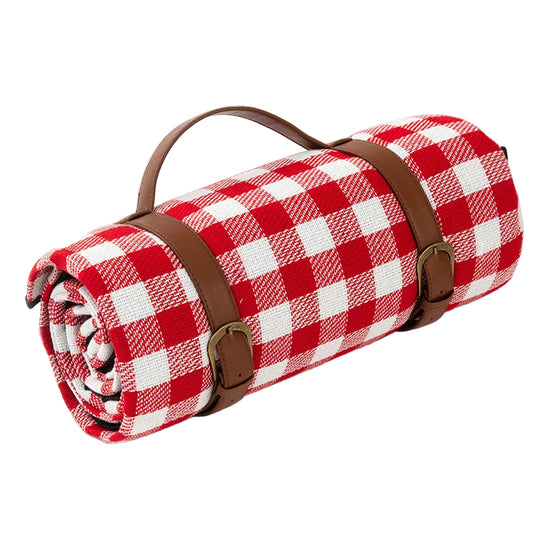 Sammenleggbart Piknikteppe med Rutete Design 0