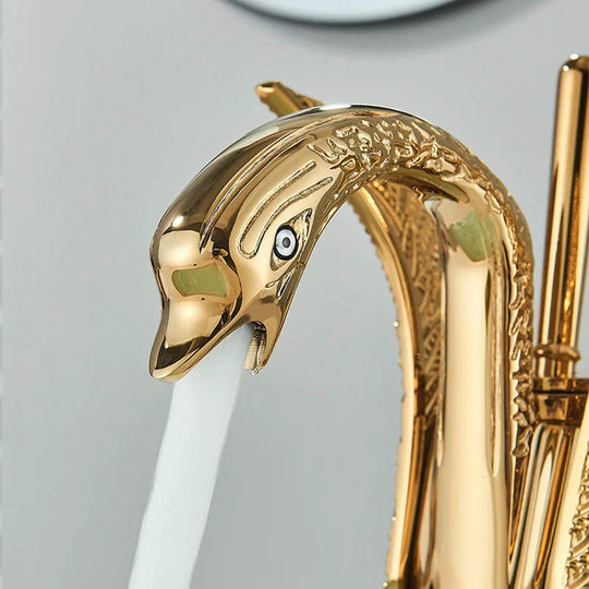 Servantkran med Enkelthåndtak Moderne Design Gylden Finish 1