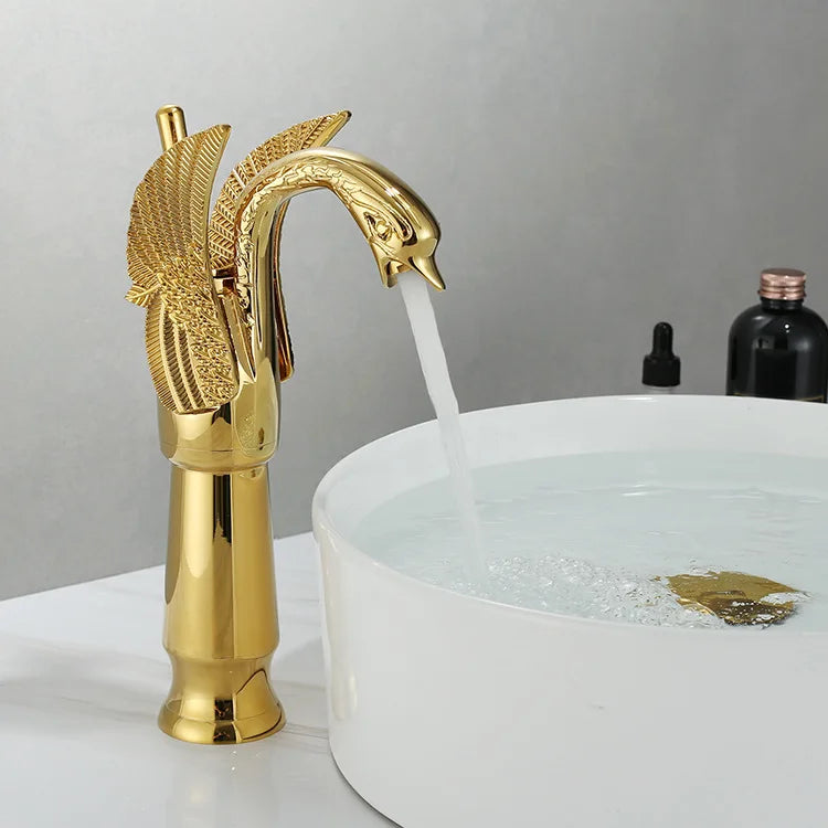 Servantkran med Enkelthåndtak Moderne Design Gylden Finish 8