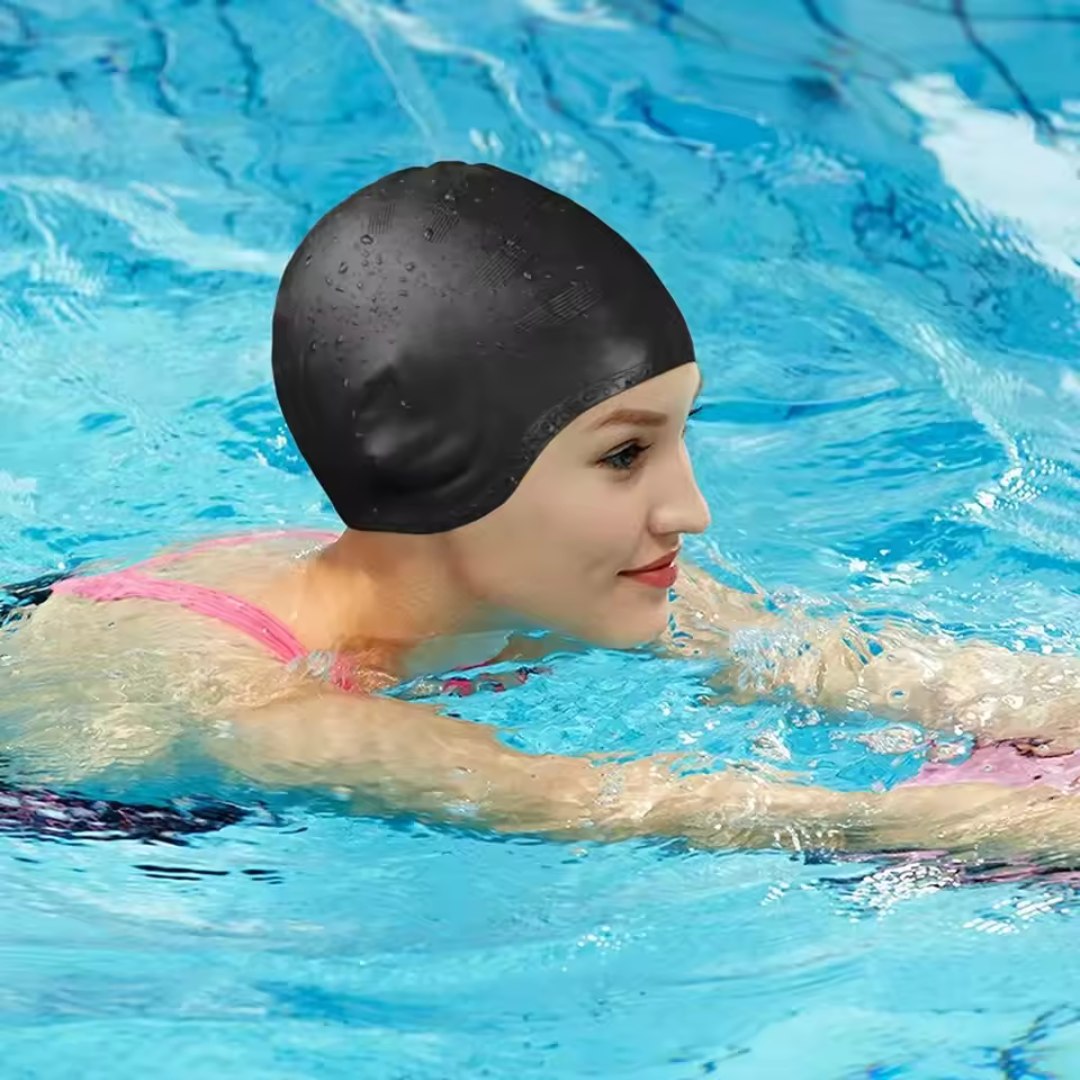 Silikon Badehette med Ørelapper for Damer 0
