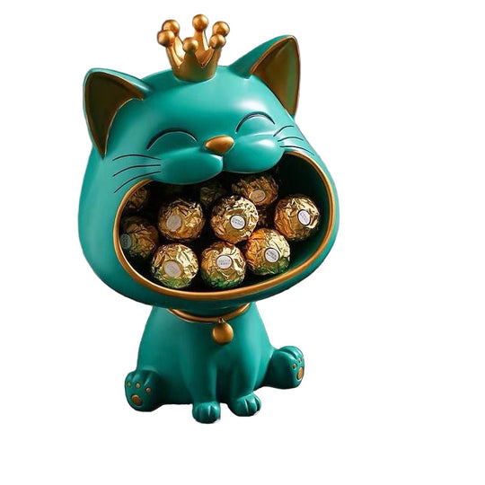 Sjarmerende Katt Statue for Hjem og Kontor 0