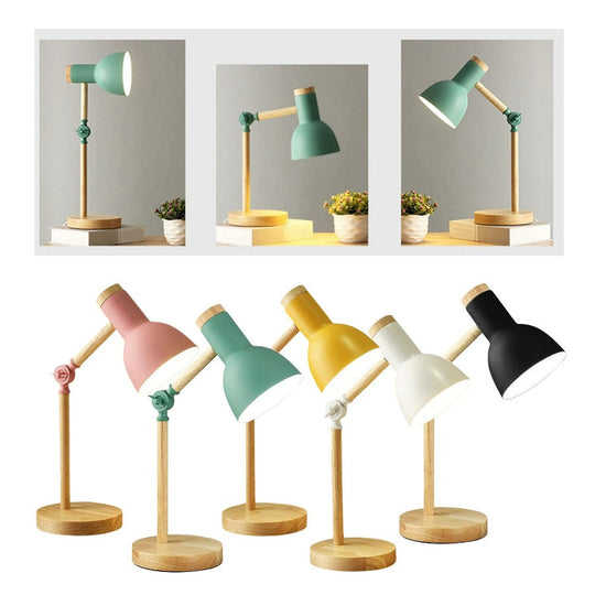 Skrivebordslampe Tre Design Justerbar Høyde Minimalistisk Moderne 1