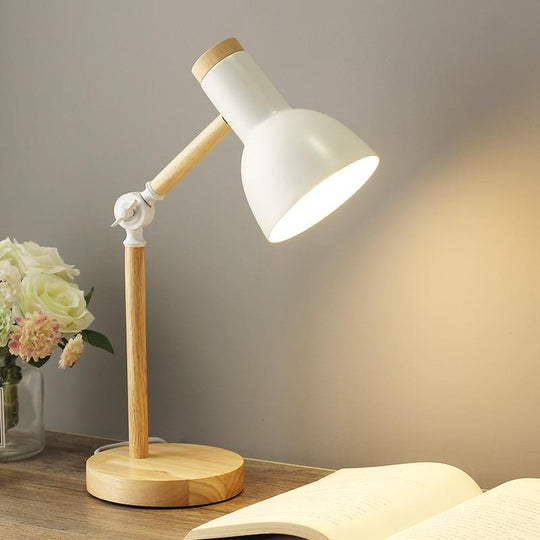 Skrivebordslampe Tre Design Justerbar Høyde Minimalistisk Moderne 4