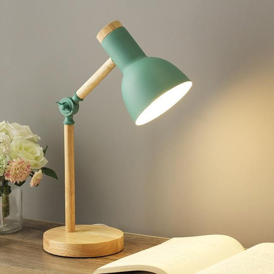 Skrivebordslampe Tre Design Justerbar Høyde Minimalistisk Moderne 5