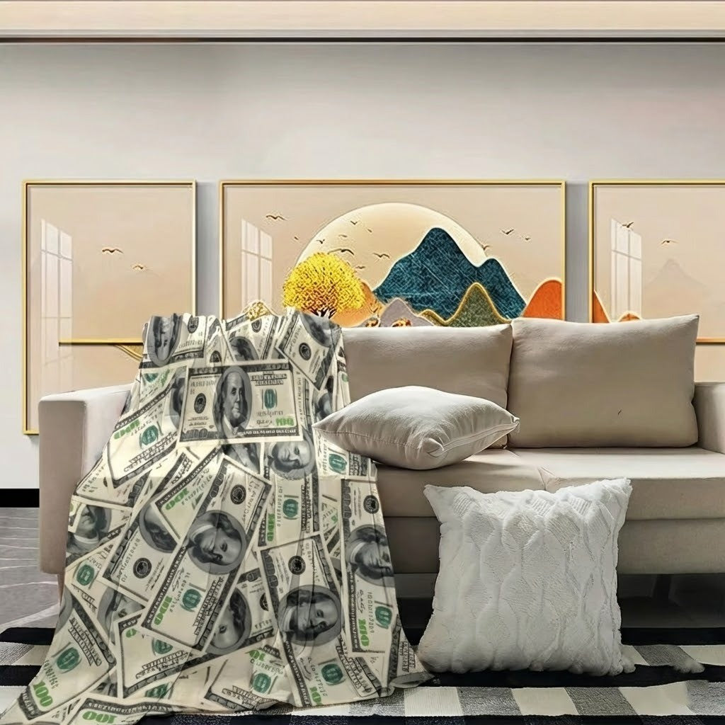 Sofa Teppe med Morsomt Pengemønster Moderne Design 2
