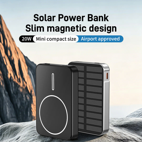 Solcelledrevet Powerbank med Hurtiglading og LED-lys 1