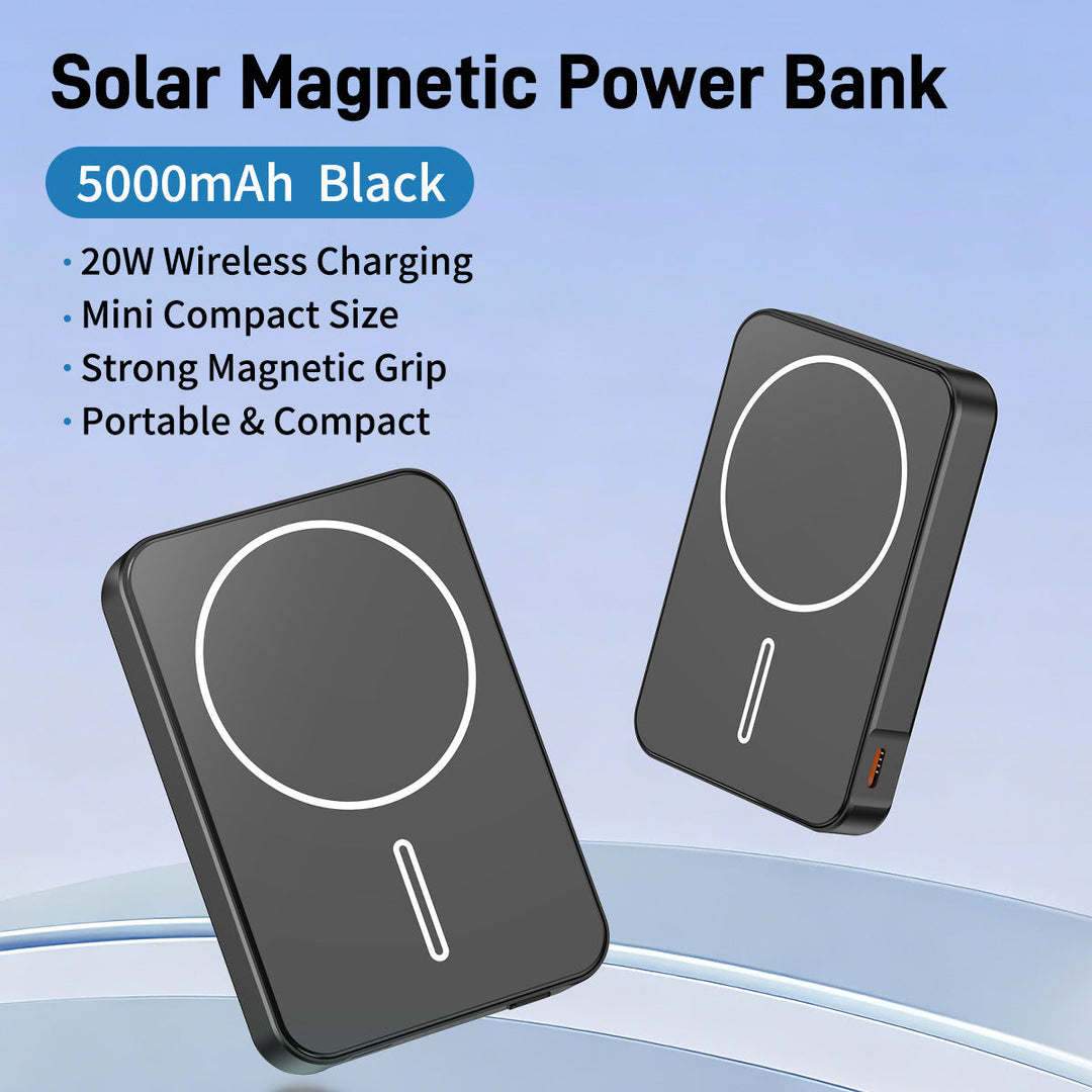 Solcelledrevet Powerbank med Hurtiglading og LED-lys 2
