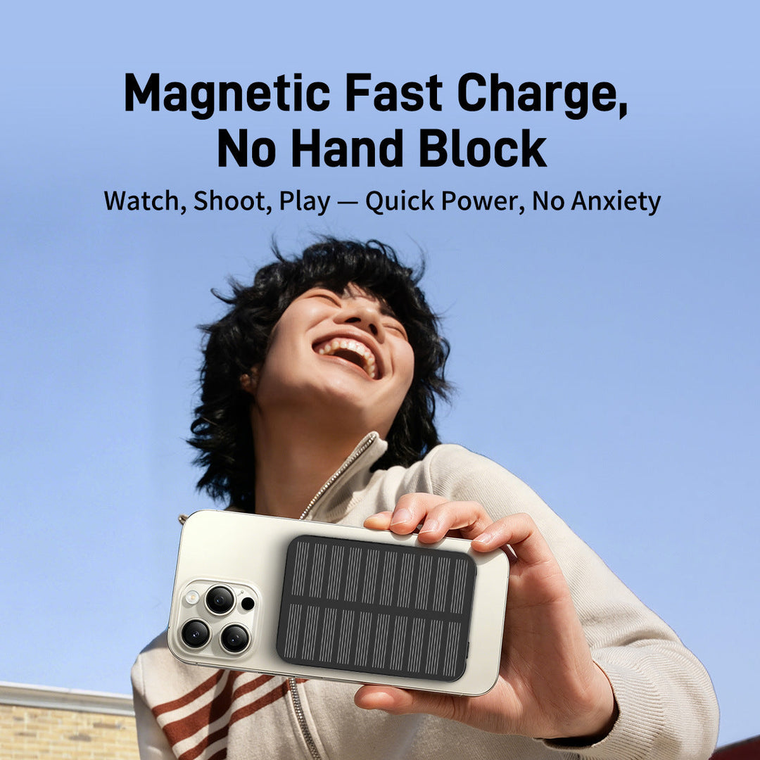 Solcelledrevet Powerbank med Hurtiglading og LED-lys 4