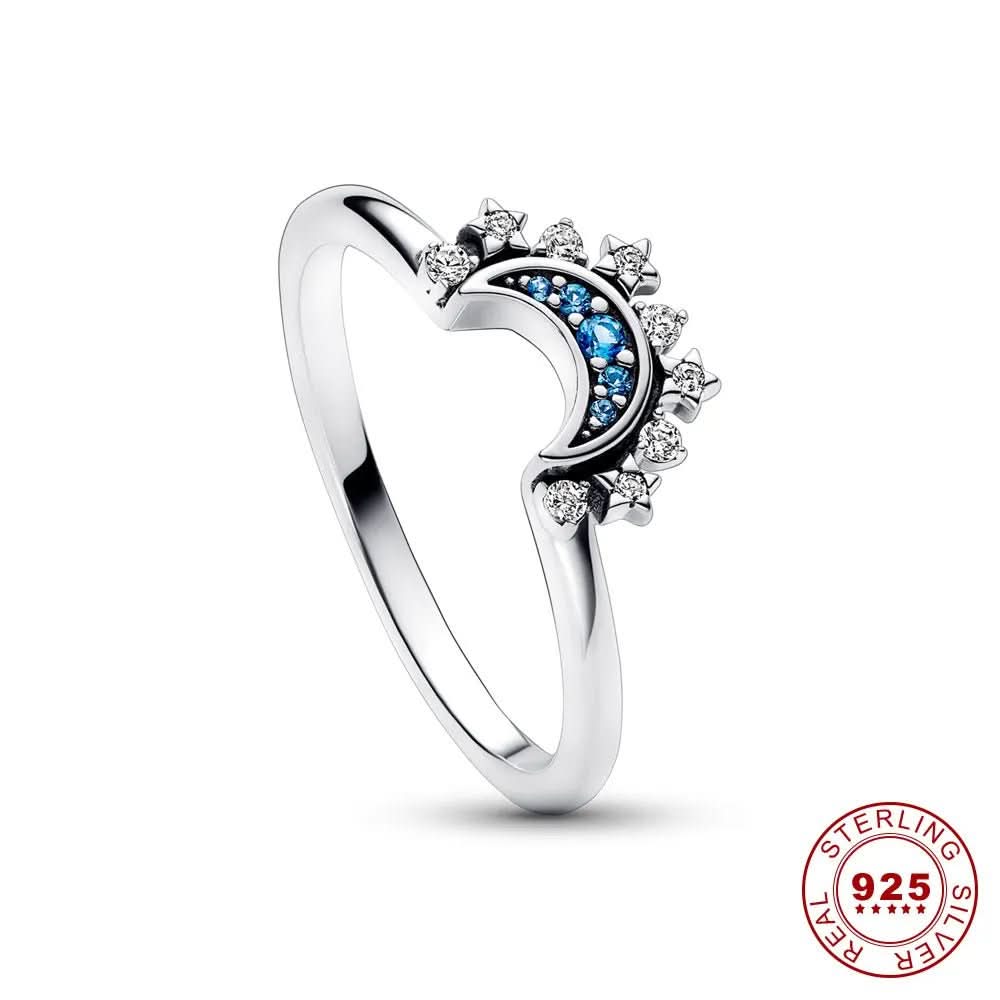 Sølv Ring med Måne- og Soldesign 5