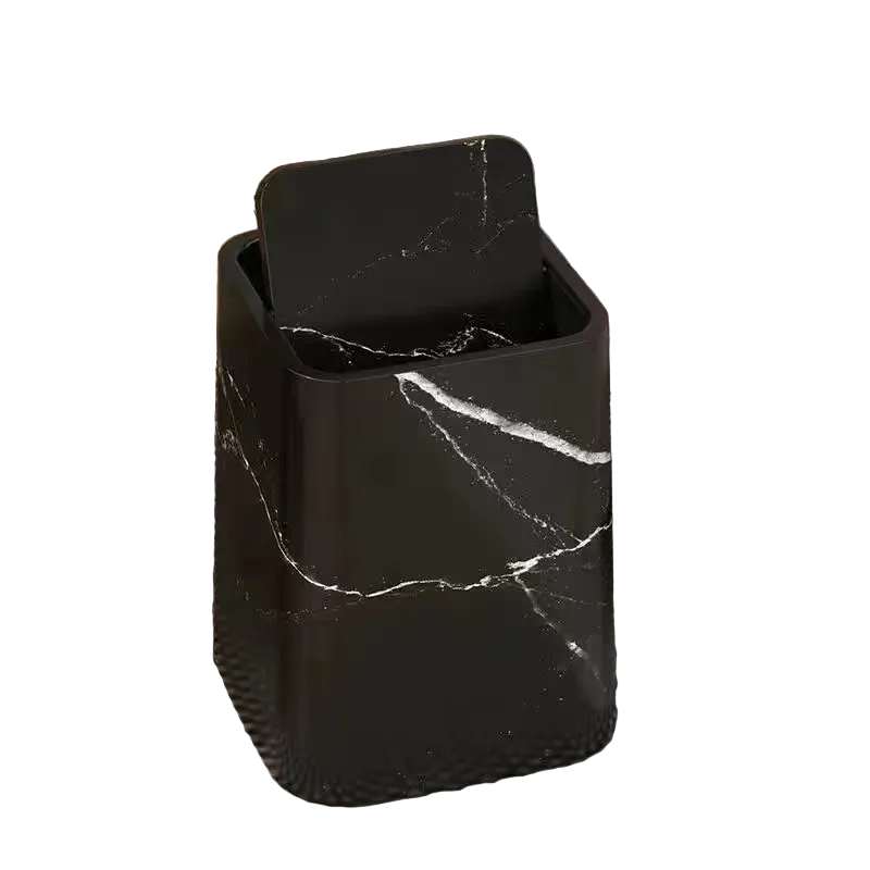 Søppelbøtte Kjøkken Bad Med Svinglokk Marmor Design 0