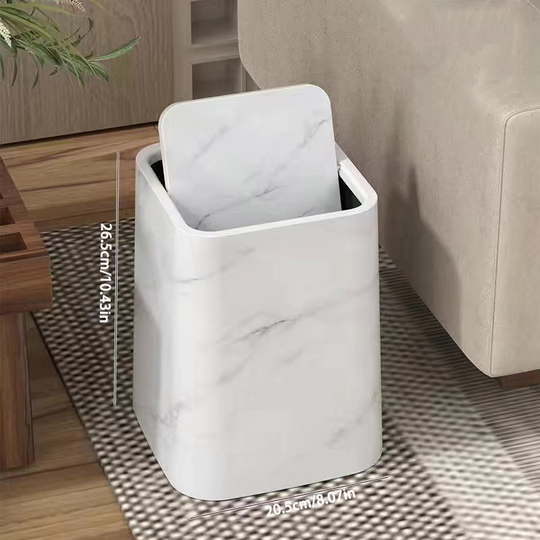 Søppelbøtte Kjøkken Bad Med Svinglokk Marmor Design 5