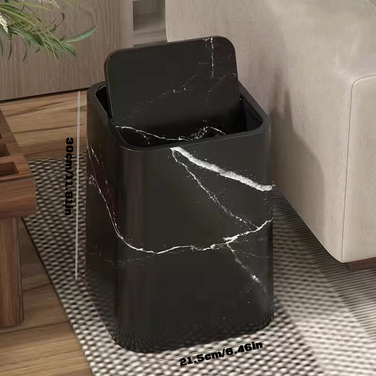 Søppelbøtte Kjøkken Bad Med Svinglokk Marmor Design 6