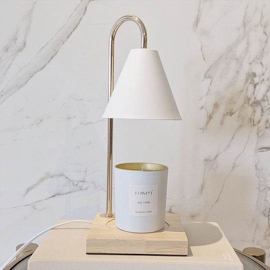 Stilig Lysvarmer med Hvit og Gull Design 1