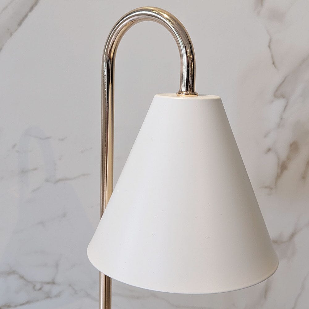 Stilig Lysvarmer med Hvit og Gull Design 2