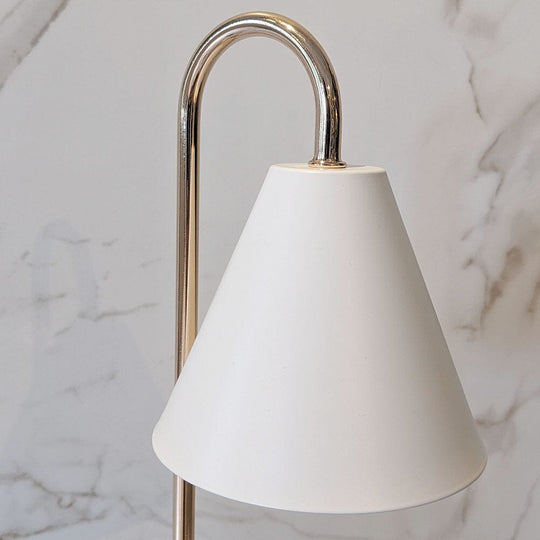 Stilig Lysvarmer med Hvit og Gull Design 2