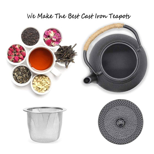 Støpejerns Tekjele med Infuser Tradisjonelt Japansk Design 3