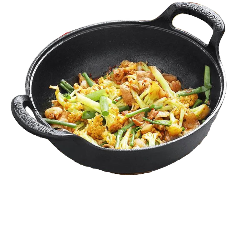 Støpejernspanne Dyp Med Integrert Håndtak 0