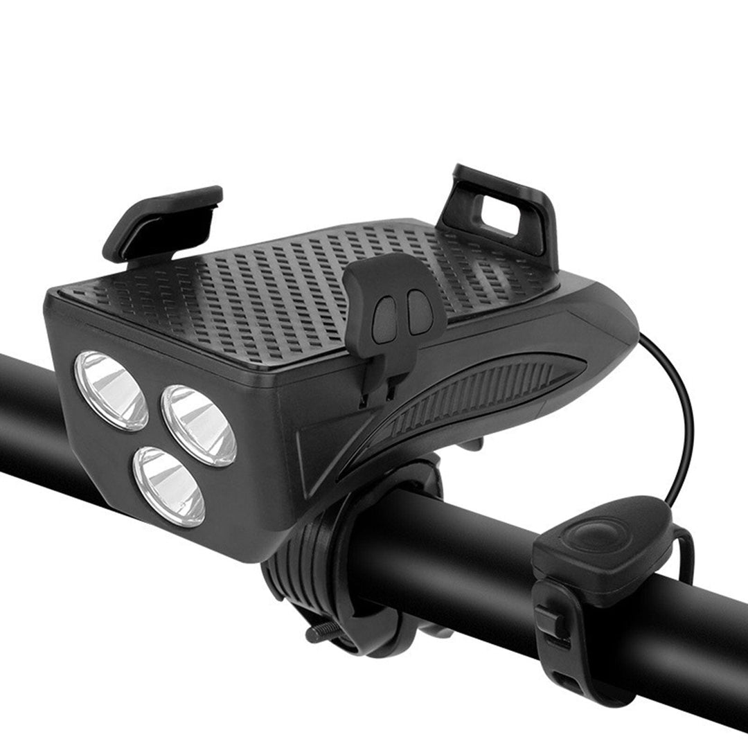 Sykkeltilbehør 4-i-1 med LED-lampe, Telefonholder og Powerbank 5