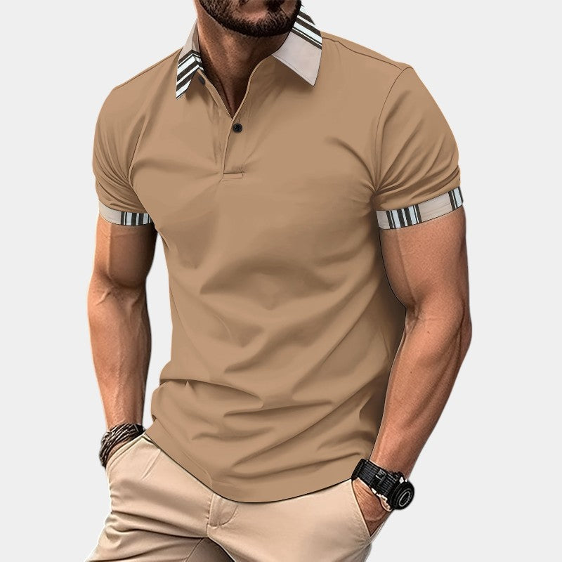 T Skjorte Herre Krage Stripemønster Polyester Uformell 2