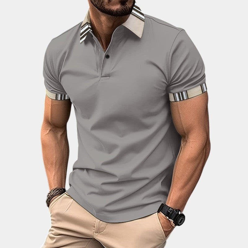 T Skjorte Herre Krage Stripemønster Polyester Uformell 3