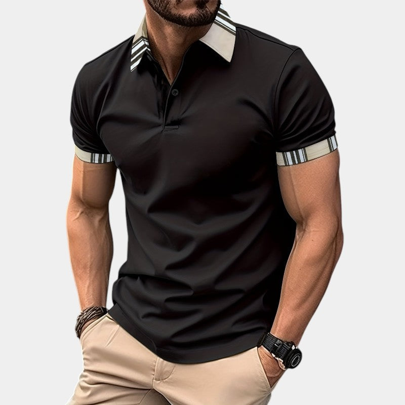 T Skjorte Herre Krage Stripemønster Polyester Uformell 4